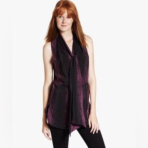 Robert Rodriguez Crocodile Print 100% Silk Scarf Top Size Small